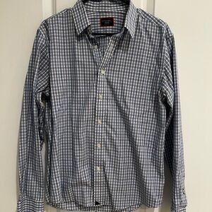 UNTUCKit Navy and White Plaid Shirt